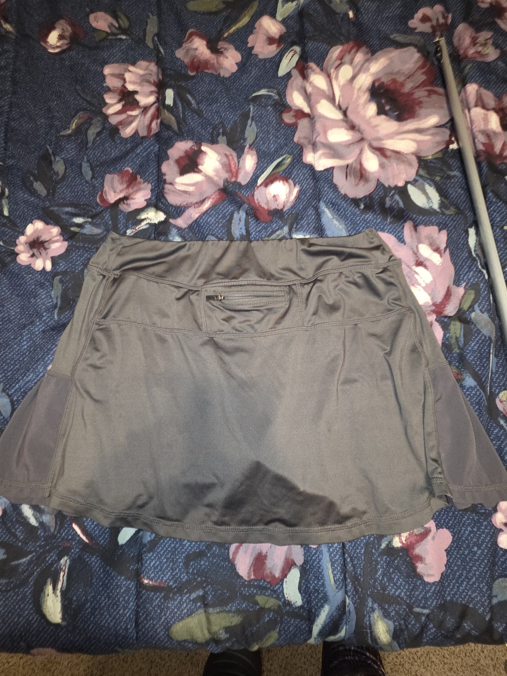 Athleta Gray Athletic Skort with Back Zip Pocket